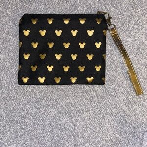 Disney Black and Gold Mickey Mouse Pouch